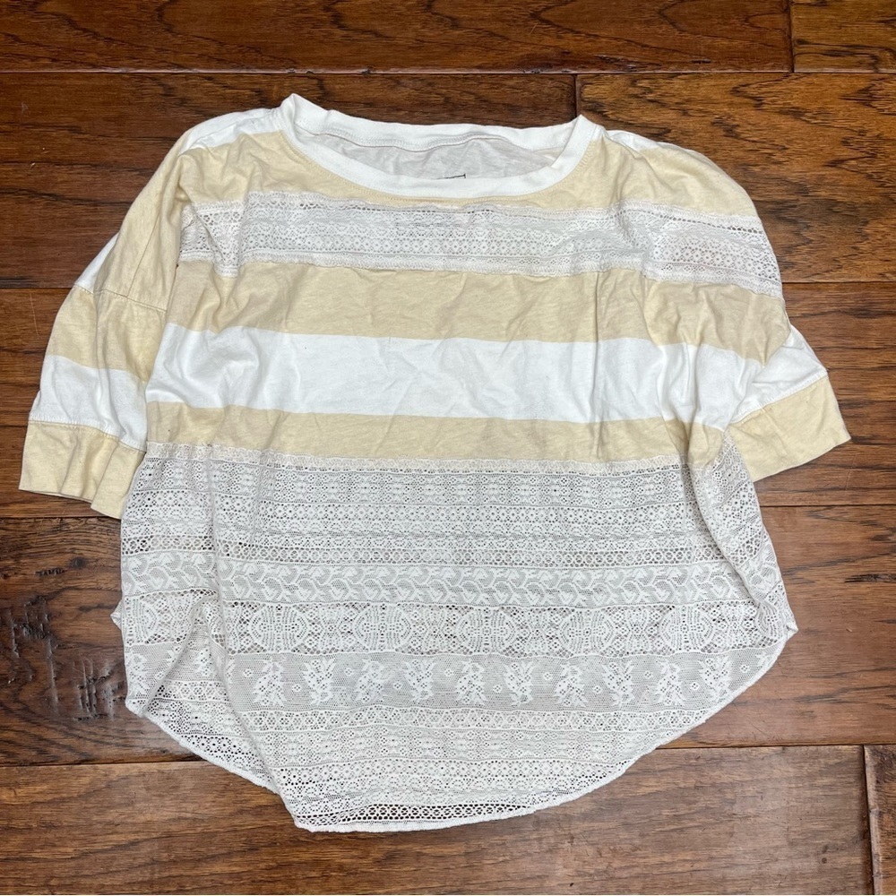 We the free striped‎ lace top